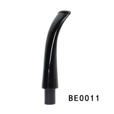 3Pcs Black Plastic Mouthpiece Stem for Tobacco Smoking Pipe 9mm Bent Curved Stem