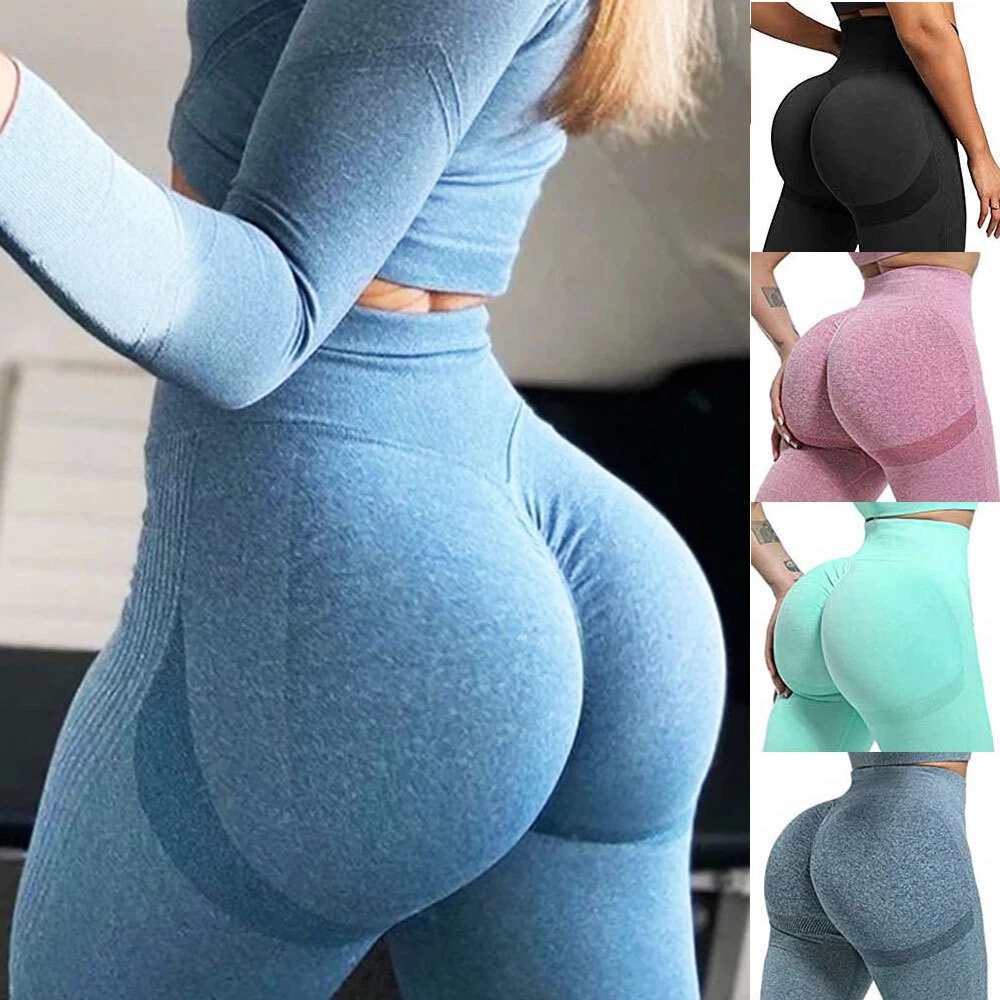 Buy Scrunch Butt Lifting Seamless Leggings for Women Tummy Control High  Waisted Vital Yoga Pants Gym Workout Legging Tights, Purple_1, Medium at