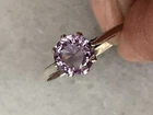 Vintage Shiptonia Sterling Silver Amethyst Solitaire Ring England Size 7 LOVELY