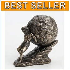 Master-Crafted 4.38" Sisyphus Figurine - Decorative Cold Cast Bronze Sculpture