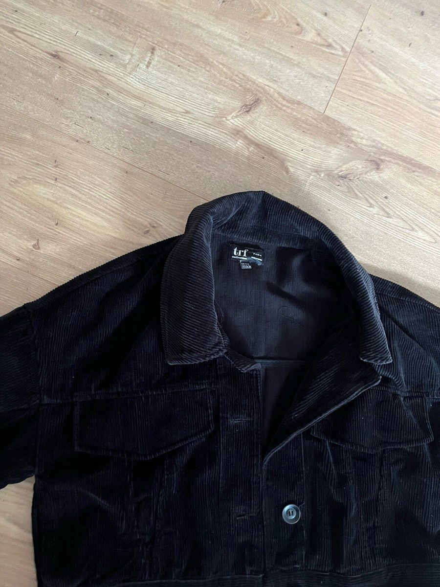 Zara Damen Cord Jacke S-M Schwarz
