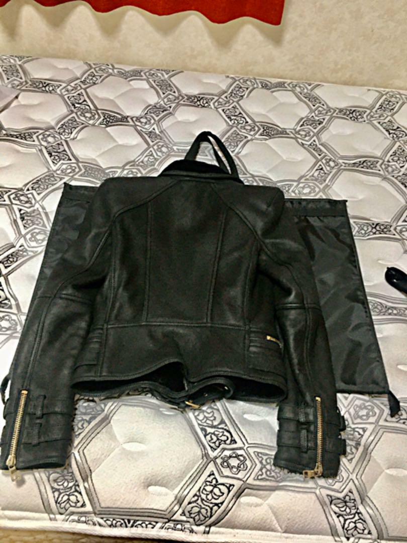 BALMAIN Agneau Leather Women's Rider Jacket Size 36 Black BALMAIN Agneau Leather Women's Rider Jacket Size 36 Black