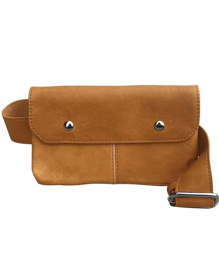 Tan Genuine leather belt shoulder wallet bag waist pocket pouch style hip bag Vi - Image 2 of 4