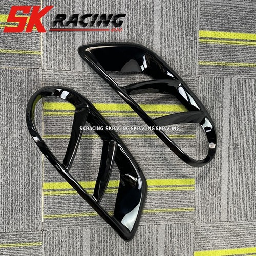 For Benz W205 C250 C43 NEW Gloss Black Front Bumper Grill Fog Air Vent Cover 15+ - Picture 4 of 15