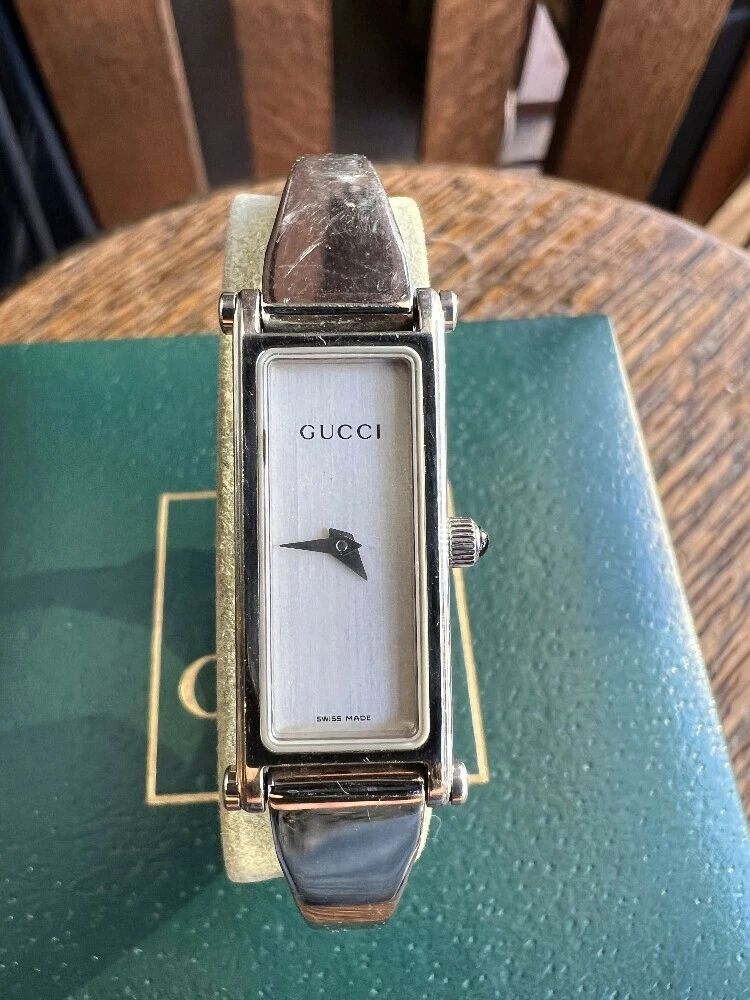 Montre Gucci Luxe Vintage 1500L Acier Inoxydable Bracelet Mors de Cheval 6,5