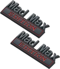 2x Metal Mad Max Edition Emblem Side Rear Front Hood Trunk Sticker Black Red