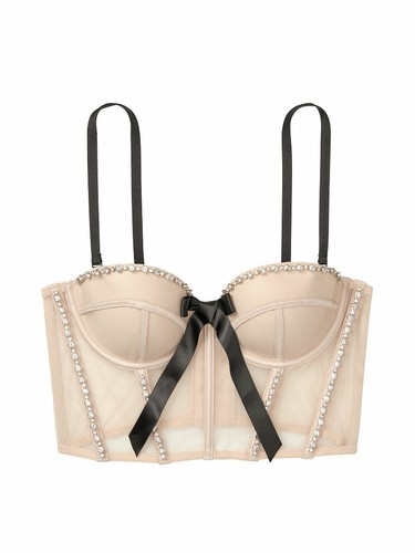 Arco bustier de malla transparente embellecido con diamantes de imitación de Victoria's Secret - Imagen 8 de 11