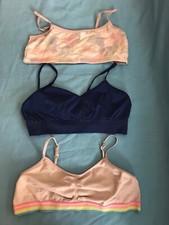 3 Pre-Owned Girls Wonder Nation Blue, Gray  Tie Dye Bralettes Bras Size  