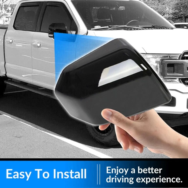 Capas espelhadas pretas esquerda e direita para caminhonetes Ford F-150 2015-2020 - Imagem 4 de 4