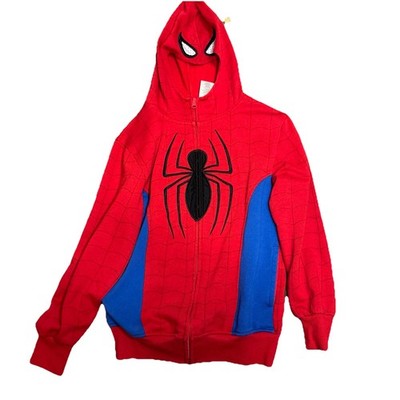 Marvel Spiderman Zip Up Hoodie Kids Costume Hero Mask