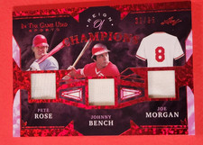 Pete Rose GAME USED JERSEY CARD #31/35 Johnny Bench JOE MORGAN CINCINNATI REDS