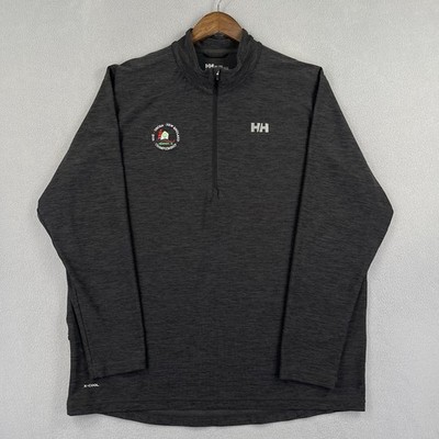 Helly Hansen 1/4 Zip Sweater Men s XXL Black Pullover Golf X Cool Stretch Read