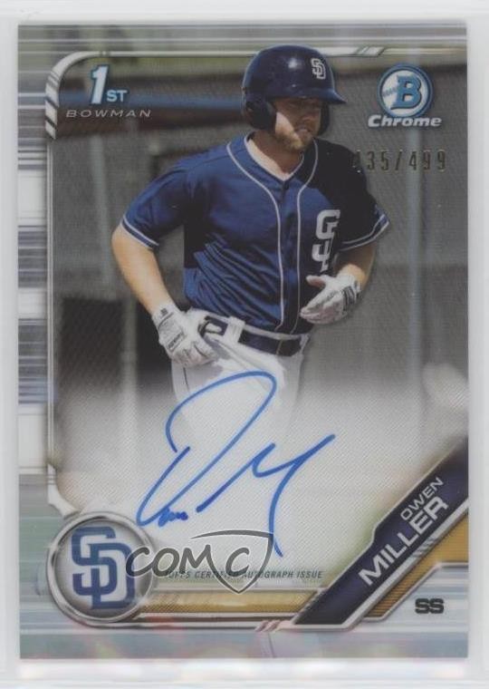 2019 Bowman Chrome Prospects Auto Refractor 435/499 Owen Miller #CPA-OM Auto