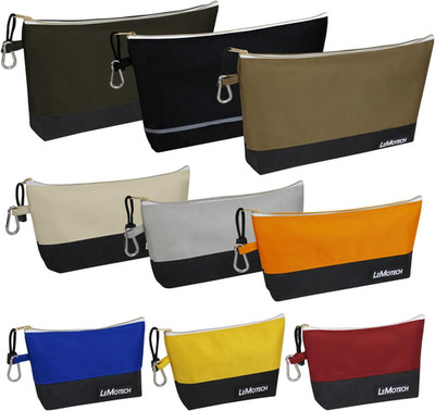 Zipper Tool Bag with Carabiners, Water Resistant Stand-Up Utility Pouch Heavy Du
