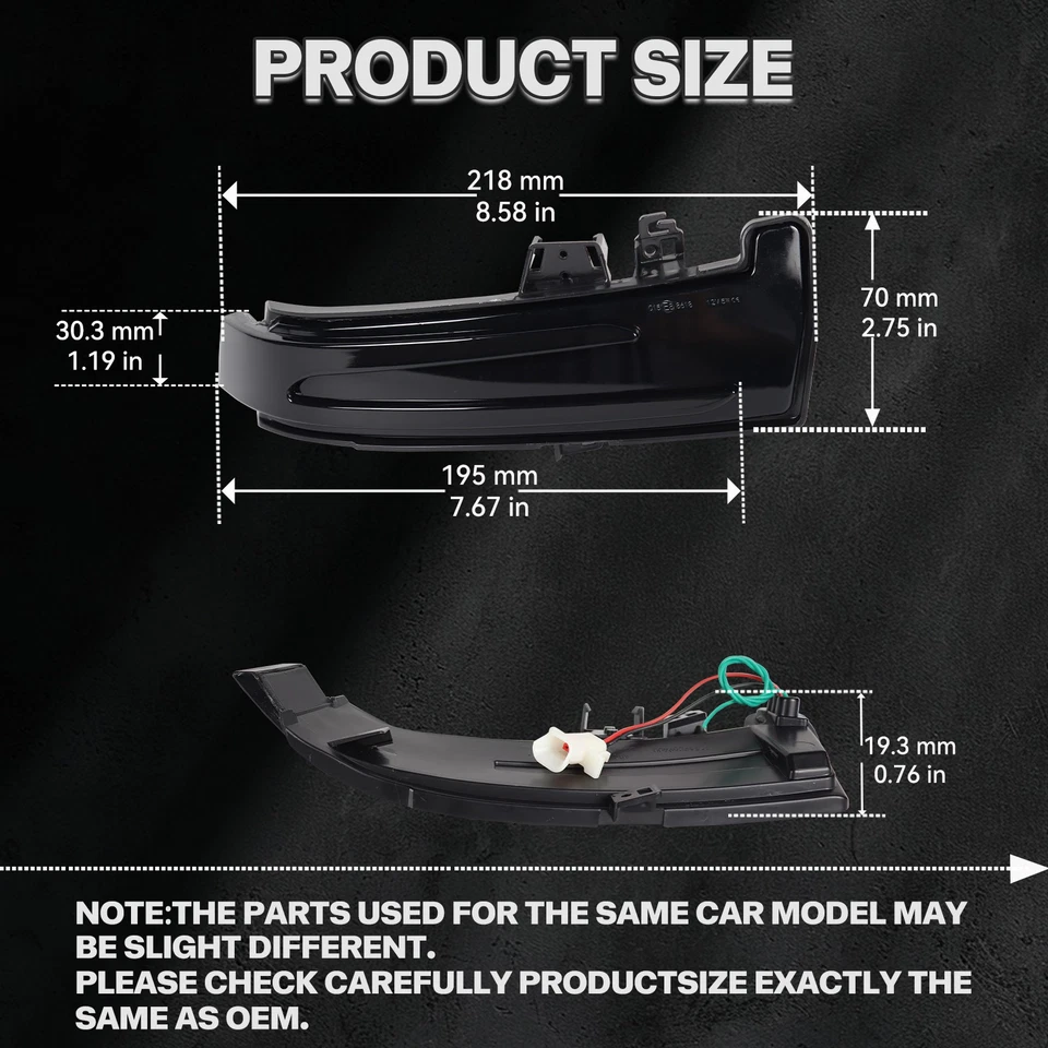 For Mercedes Benz W204 W176 W212 W246 Side Mirror Sequential Turn Signal Light - Image 2 of 4