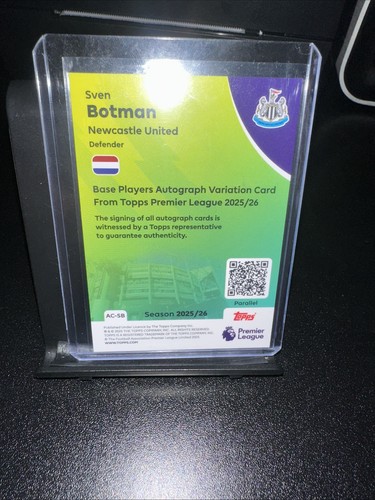 2025-26 Topps Premier League Sven Botman Auto Blue Foil 76/150 - Picture 2 of 2