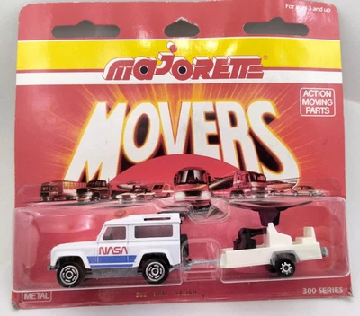 Majorette 362 NASA Land Rover w/ Radar Trailer  Vintage 1990 - Image 1 of 4