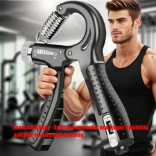 Gripper Strength Adjustable Gym Exerciser 2 Hand Grip Strengthener Power Trainer
