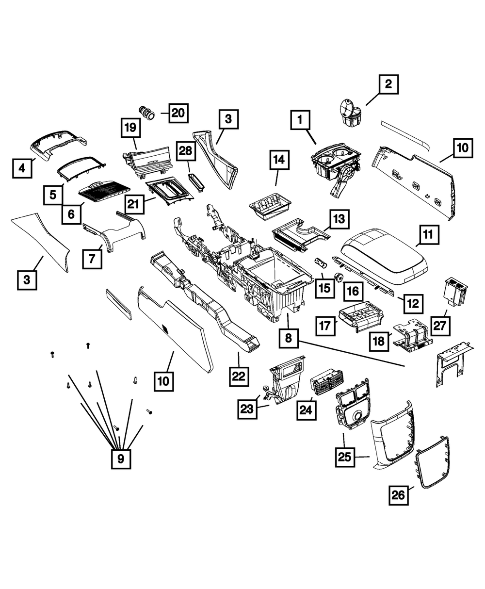 Genuine Mopar Console End Cap 6QL50DX9AA