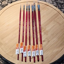 Princeton Velvetouch  Acrylic Paint Brushes Long Handle Set Of 7