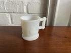 Vintage White Opalescent Milk Glass Mug Shot Glass Toothpick Holder Stag Cow