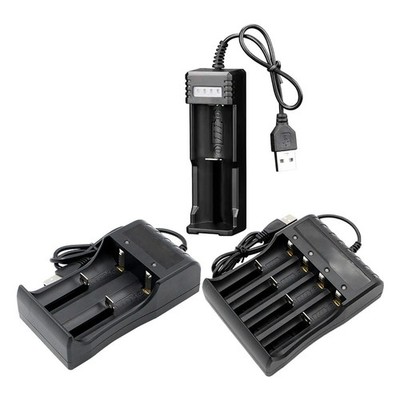 Dual Slot Smart USB Ladegerät für Lithium Ionen Akkus mit LED Statusleuchten