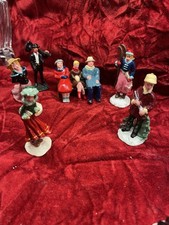 Vintage Lot Of 9 Barclay Painted Lead Winter Villagers . Very Nice  Lot 1
