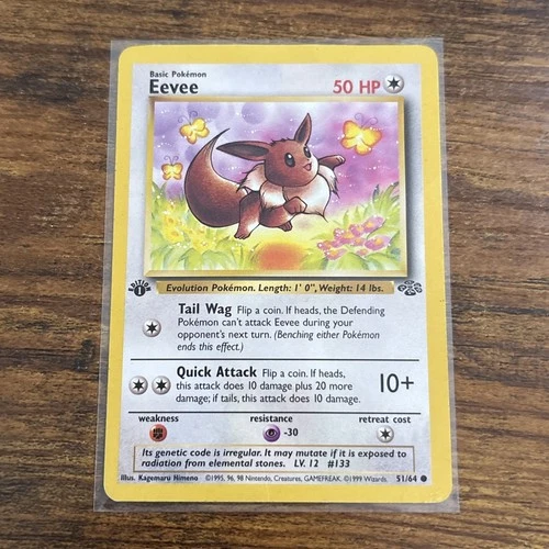 Pokémon TCG Eevee Jungle 1st Edition Card 51/64, Regular, Beautiful (See photos)