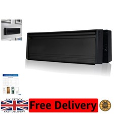 Xfort Matt Black Letterplate -  Draught Proof Aluminium Letterbox