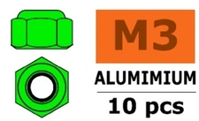 GForce - Green Self-locking Nuts M3 10pcs