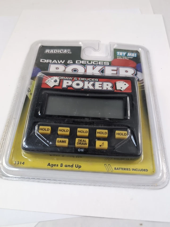 Новый: Radica Draw & Deuces карман покер модель 1314 электронная портативная игра, новый в коробке - Изображение 2 из 4