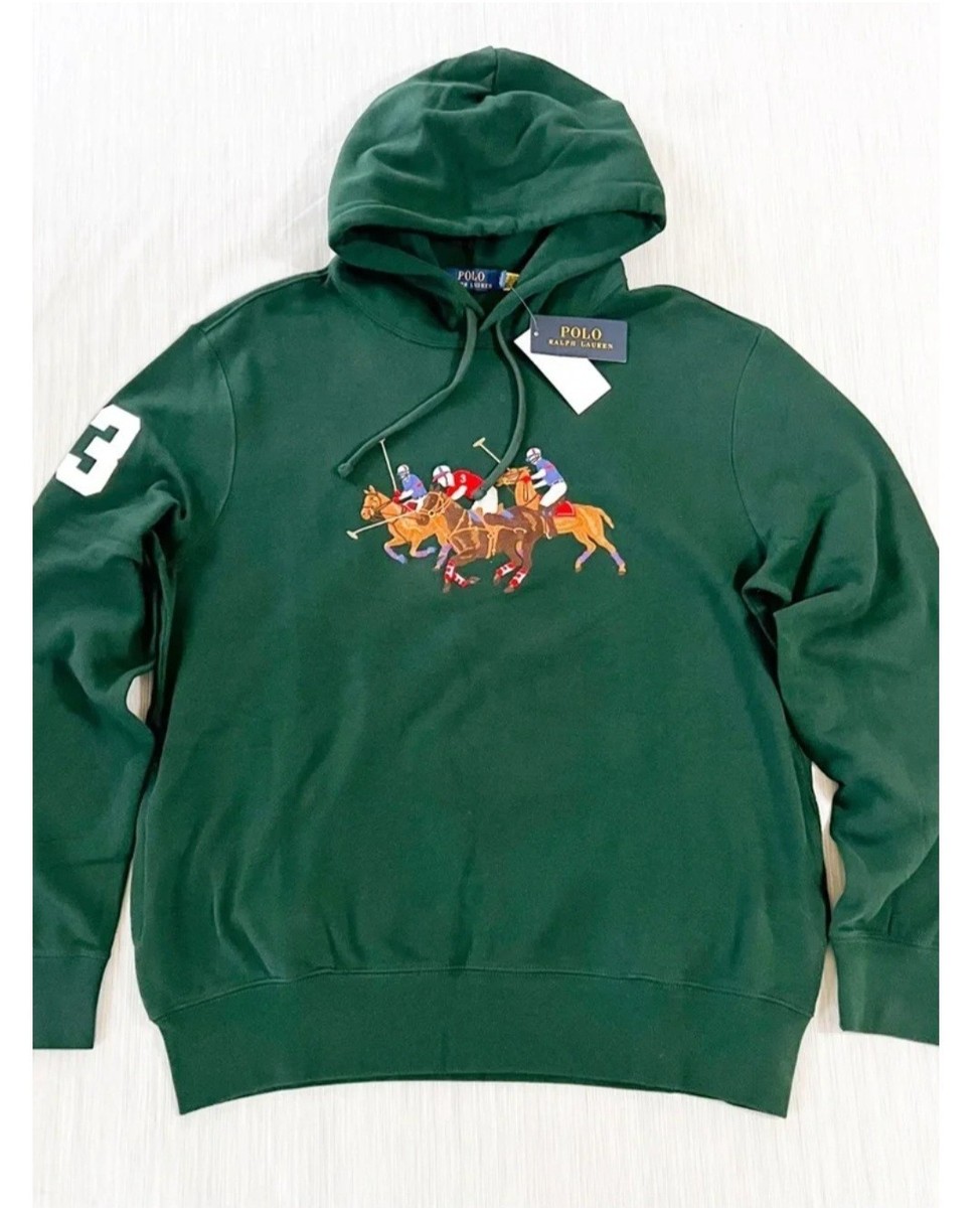 Polo Ralph Lauren Big Pony Hoodie Green 3XLT Men's Pullover Fleece