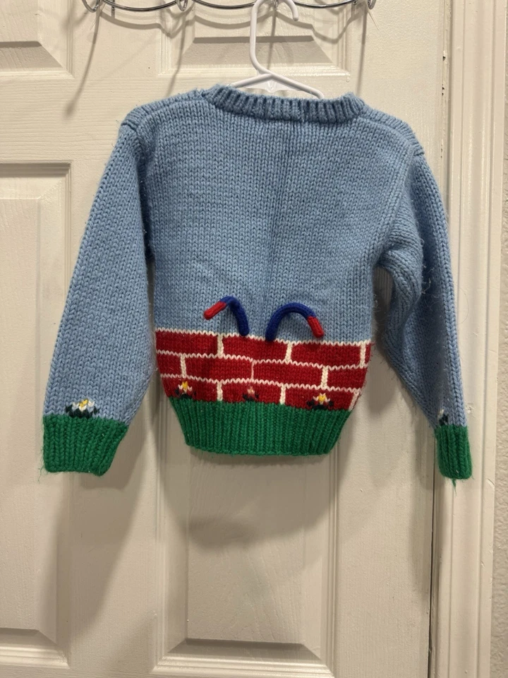 Suéter Vintage Niños Novedad Humpty Dumpty Tejido Cuello Redondo Divertido Lindo Foto 4 de 4