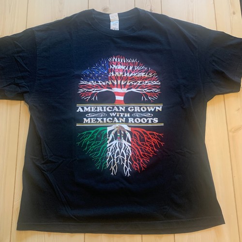 Vintage American Grown With Mexican Roots Latino Hispanic Patriotic Shirt 2XL