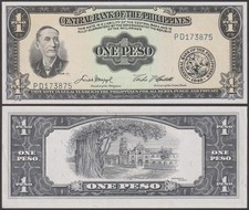 Central Bank of the Philippines, 1 Peso, ND (1949), AU, P-133