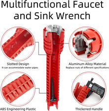 8 in 1 Multifunctional Sink Bathroom Wrench, Plumbing Tool for Under Sink, Ba...