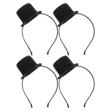 4 Pcs Small Top Hat Headband Party Costume Dress up 1920s Accessory