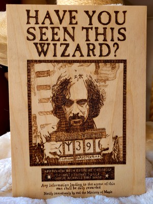 Harry Potter - Sirius Black Fahndungsposter| Brandmalerei | Merch | Geschenkidee