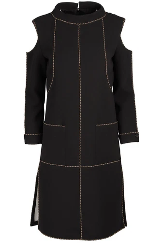 CHANEL MINI ABITO CREPE NERO 2014 FR 40 UK 12