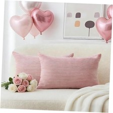 12x20 Pillow Covers Set of 2 Rectangle Throw 20" x 12" Pack of 2 Baby Pink