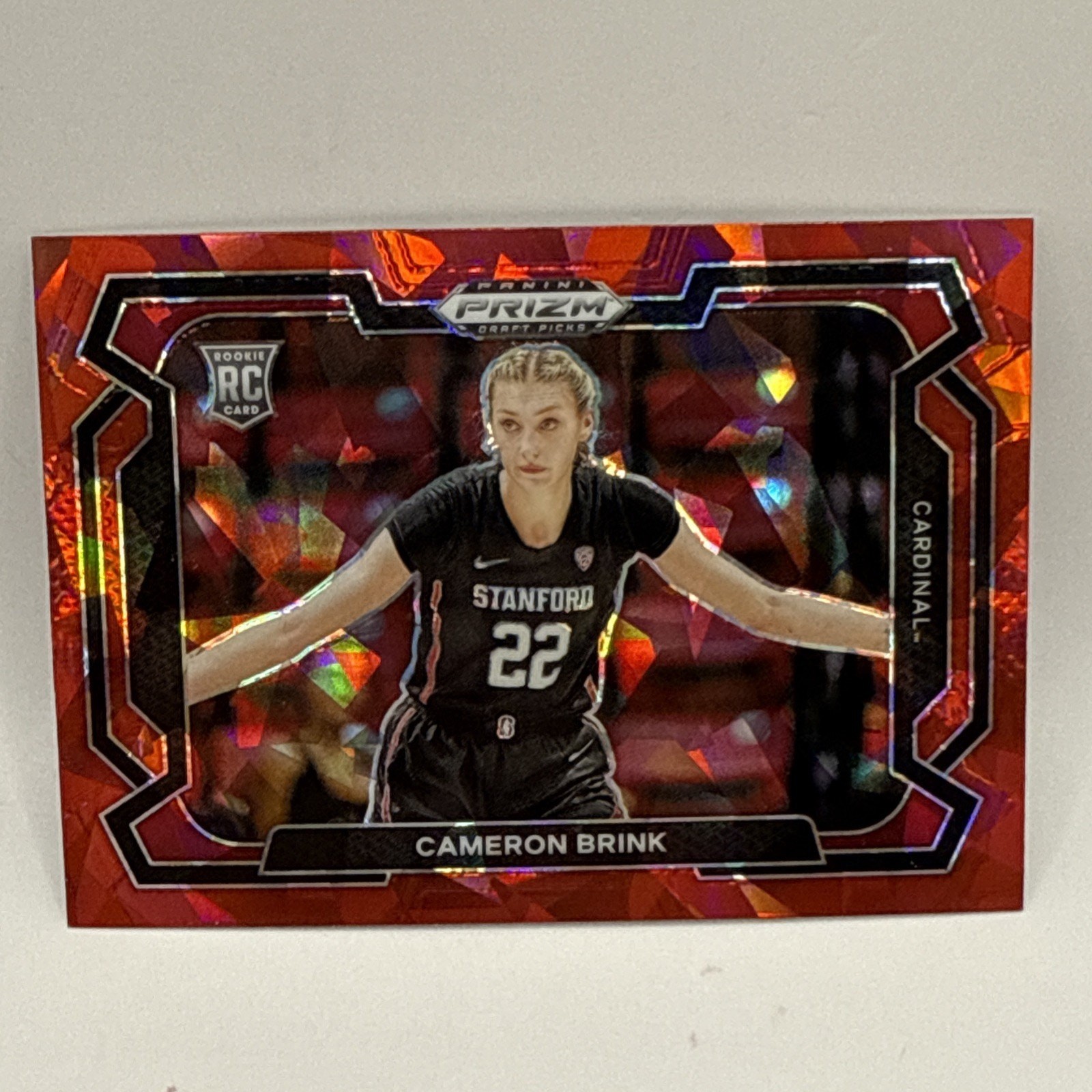 Cameron Brink VARIATION 2024 Panini Prizm Draft Picks Red Cracked Ice Rookie 89