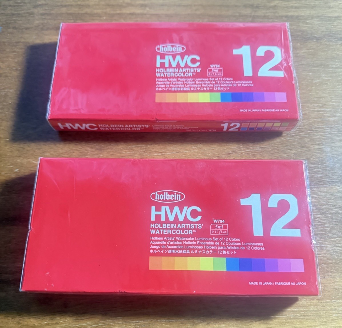 (2) Holbein HWC Artists Watercolor Set 5ml W794 Set Of 12 Colors Each FAST SHIP!