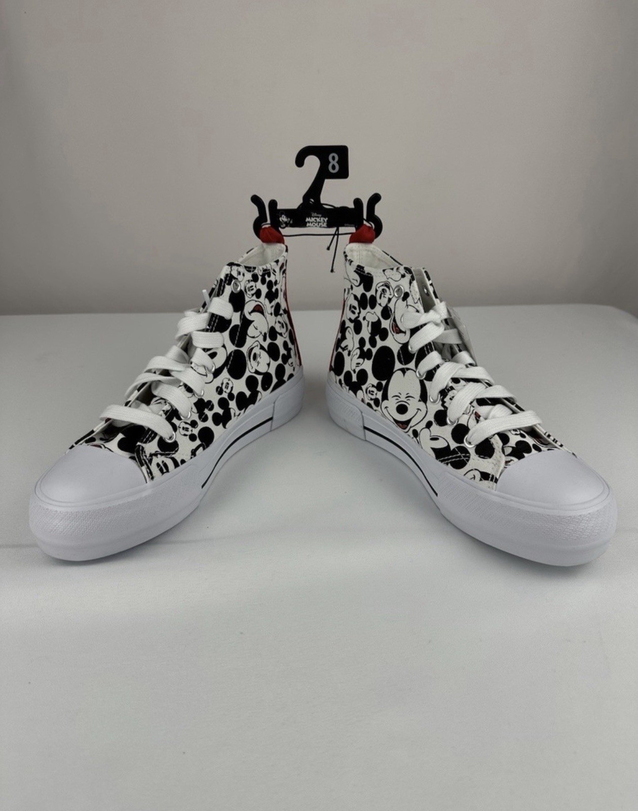 Disney Women's Mickey Mouse High-Top Lace-Up Sneakers, Size 