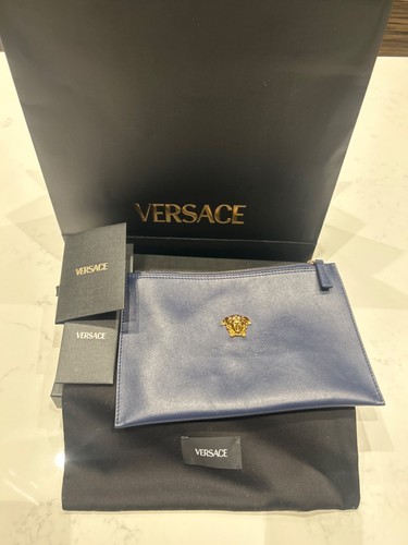 versace clutch blue women clutch men clutch medusa bag brand new