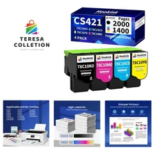 Toner Cartridge Replacement for Lexmark CS421 CS521 CS622 CX421 CX522 CX622 C...