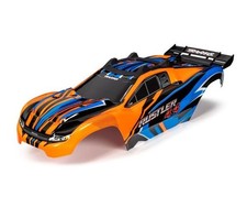 Traxxas 6734T Body, Rustler 4X4, Orange Blue, Window,Grille,Lights Decal Sheet