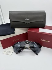 RARE CARTIER VINTAGE EDITION SANTOS DUMONT AVIATOR SUNGLASSES 135 61 16 BLACK