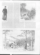 Original Old Antique Print Outrage On French Frontier 1887 19th