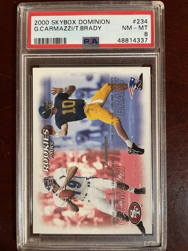 2000 Skybox Dominion - Rookies Pairs Tom Brady, Giovanni Carmazzi #234 (RC)