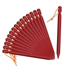  16 Pack Tent Stakes, 7075 Aluminium Tent pegs, Heavy Duty 7 inches 16PCS Red
